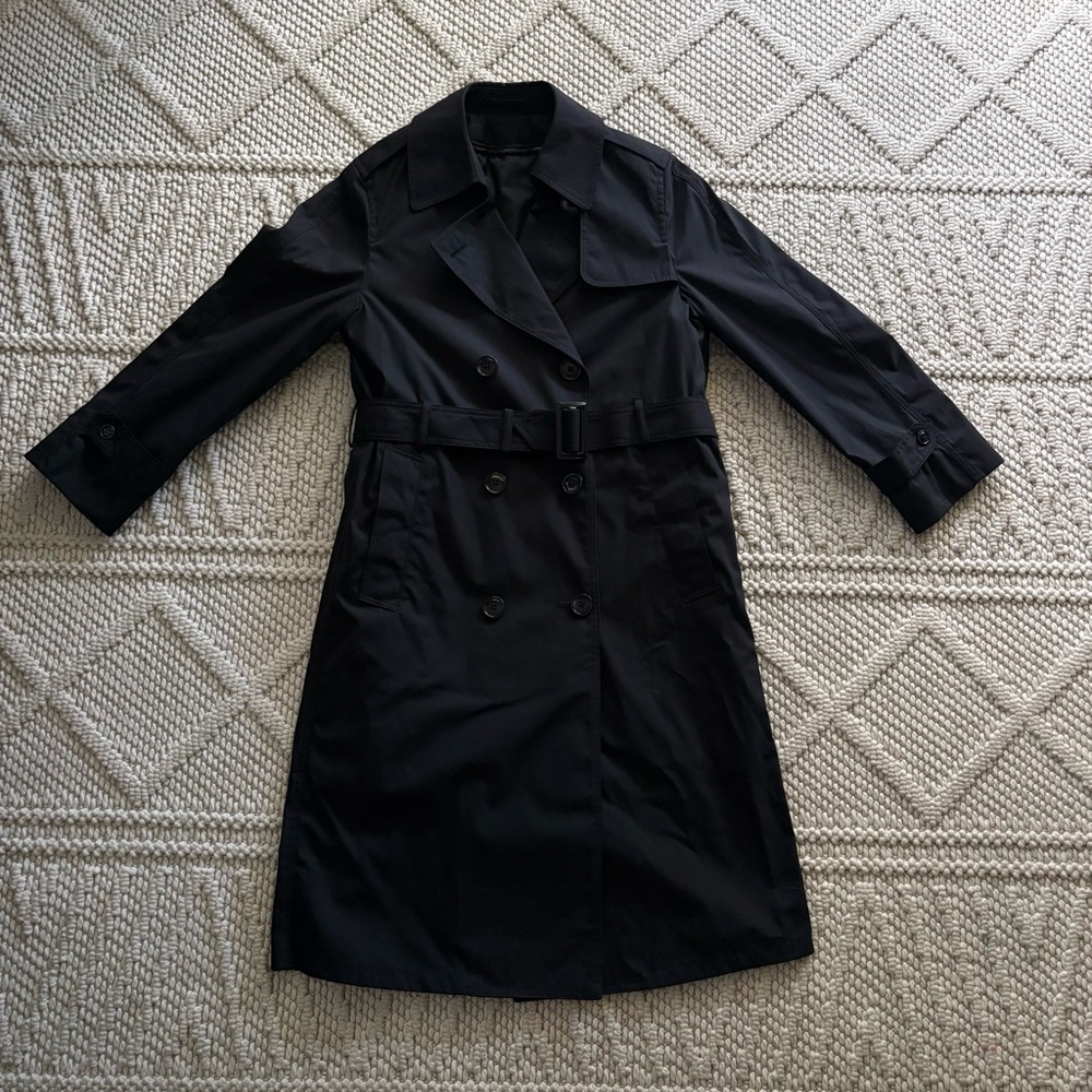 Defense Logistics‎ Agency Garrison Collection Black All Weather Army Trench Coat